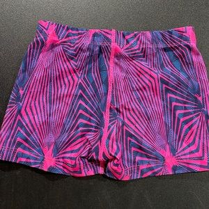 BCG gymnastics/dance shorts, size 6-6x, pink and blue